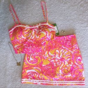 Lilly Pulitzer Crop Top and Skirt Set